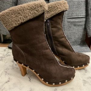 Brown heeled boots